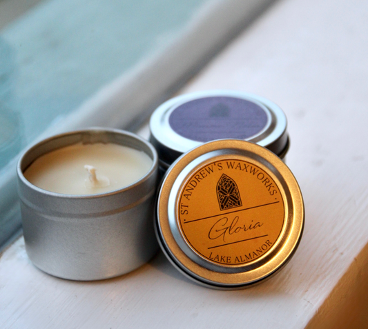 100% hand poured incense scented candle made by students